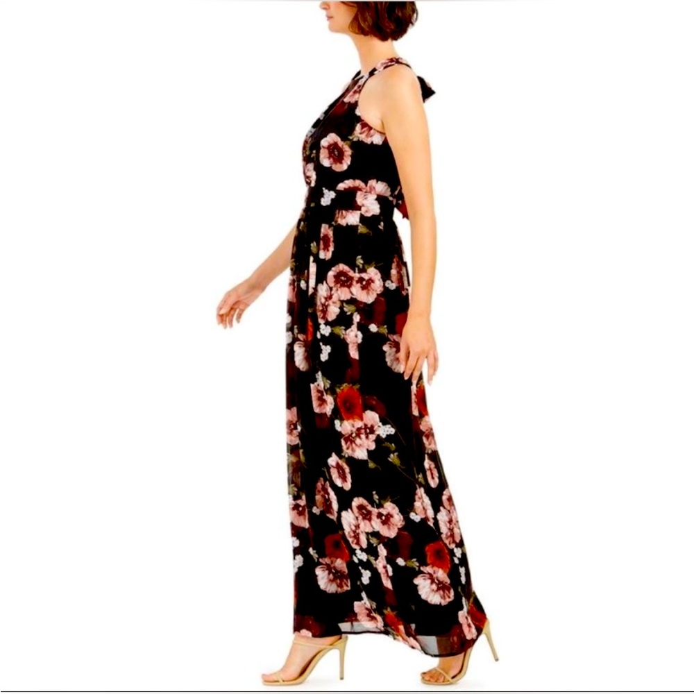 INC International Concepts - Halter-Top Dark Floral Lightweight Maxi Dress - 18 - Picture 3 of 11